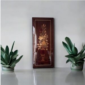 Inlaid Wood Marquetry Picture, Italian Art, Vintage Wooden Picture